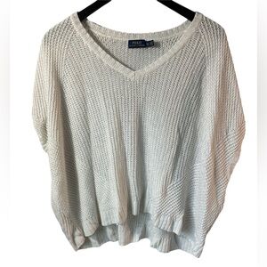 Polo Ralph Lauren 💯 Linen white cap sleeve sweater in size XL. Nautical Preppy